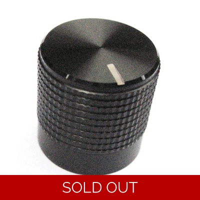 15mm Knurled Black Aluminium Push Fit knob